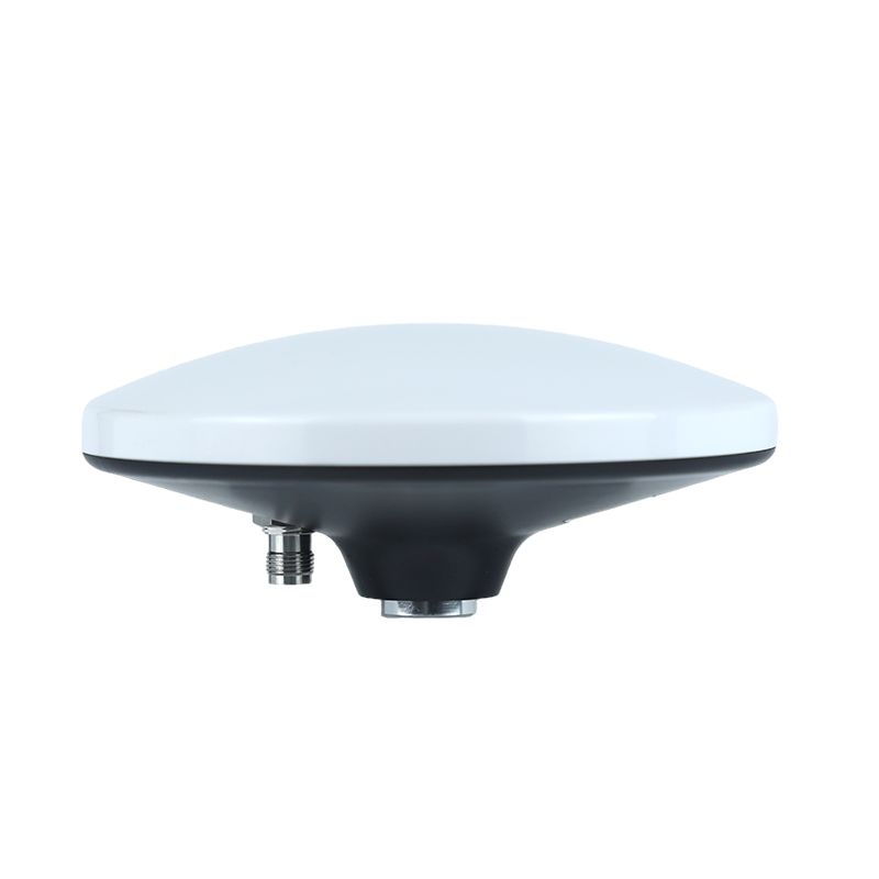 Full-frequency RTK surveying GNSS antenna with 2 mm phase centre error