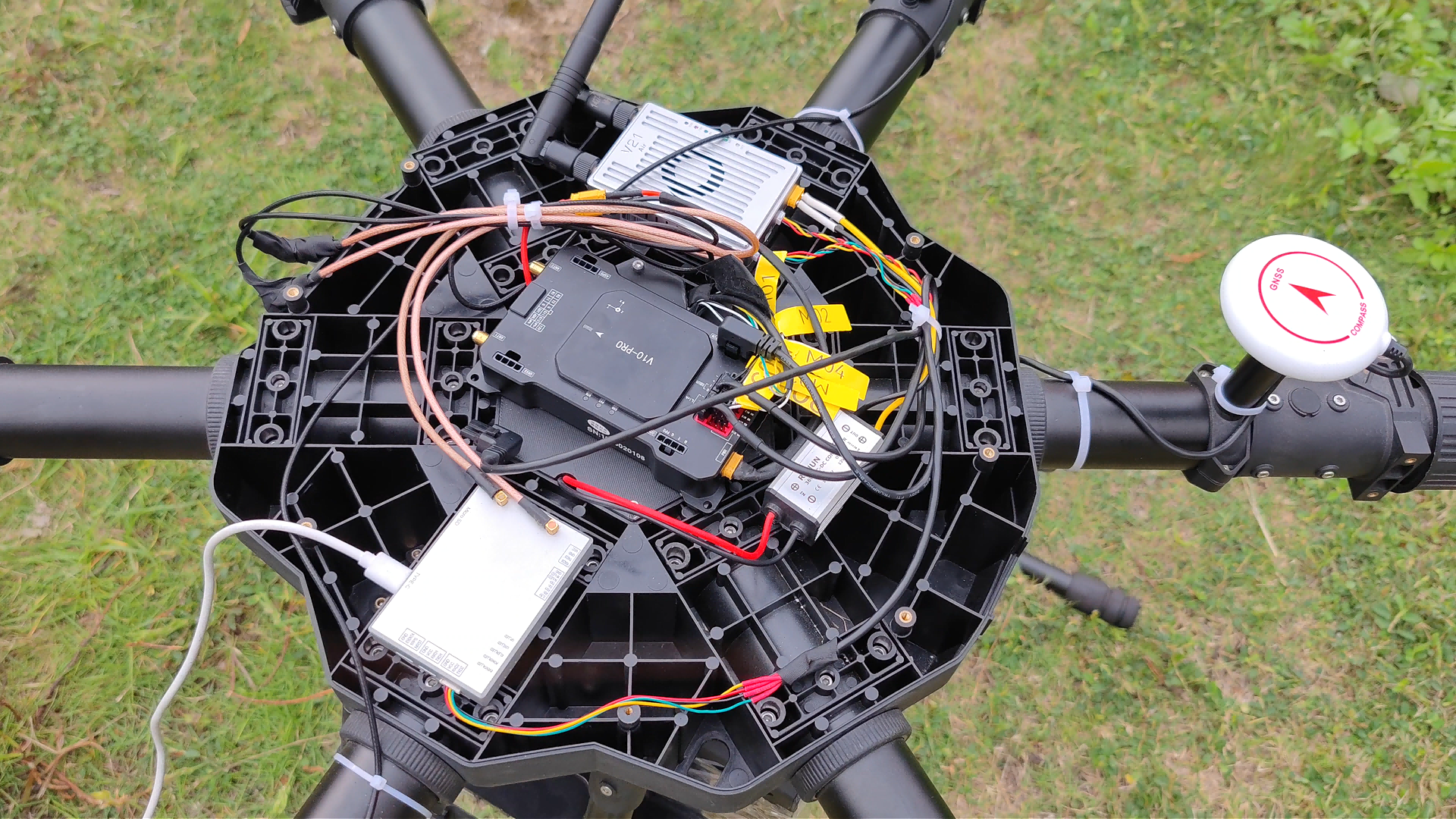Jumpstar P-Box-X10 dual-antenna RTK receiver used in a five-year drone GNSS positioning project