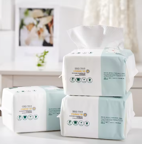 Boxed dry wipes pop-up design with dust-proof lid