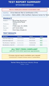 CTC Test Report — Peel Strength & Temperature Resistance