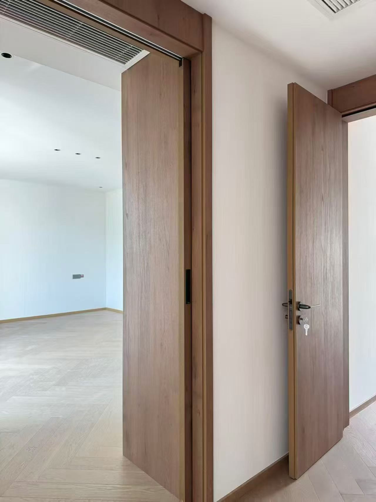 Minimalist 25mm All-Aluminum Interior Door With Plywood Core And Powder Coating Finish