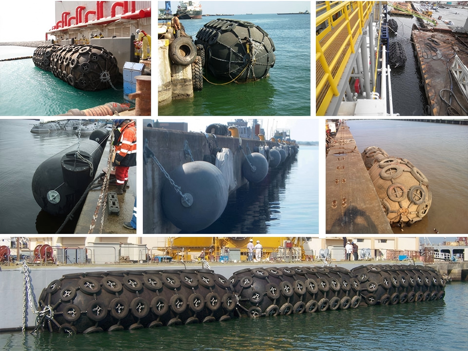 Pneumatic rubber fender application at dock