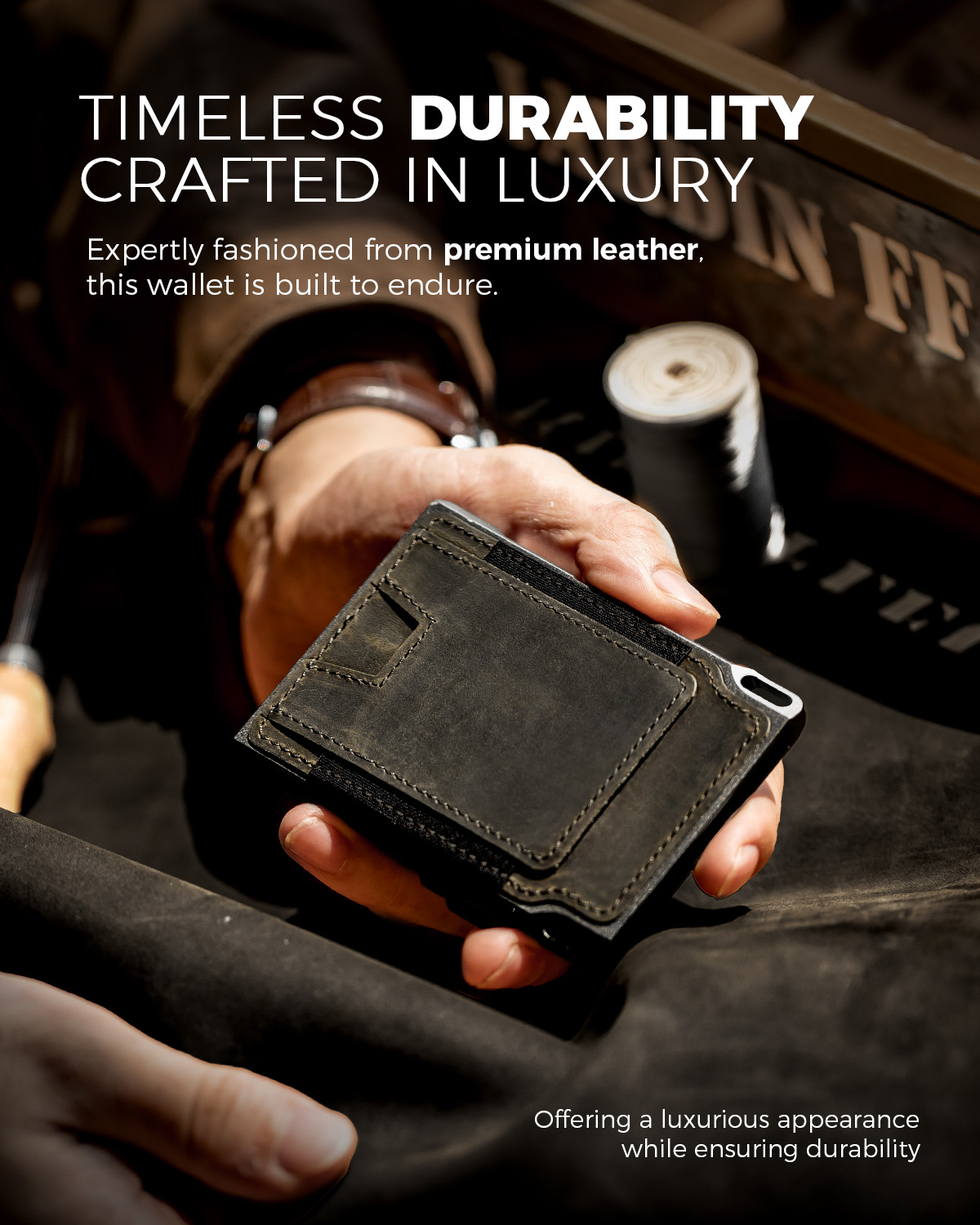 Leather material used in LORZOR wallets for men