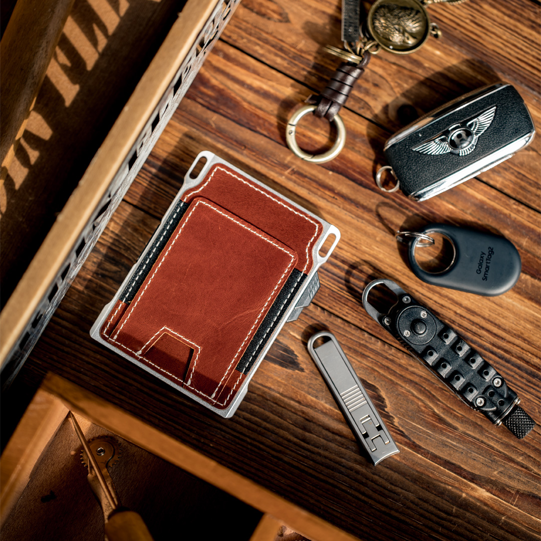 A group of LORZOR leather wallets for everyday carry, travel and gifting