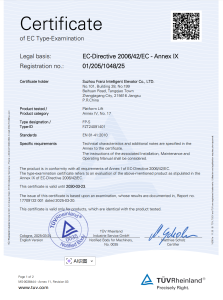 TÜV Rheinland Certificate