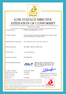 Low Voltage Directive Attestation of Conformity