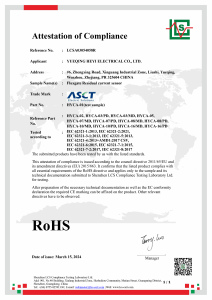 Attestation of Compliance (RoHS)
