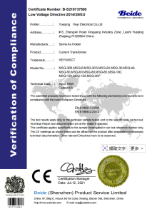 CE-LVD Certificate