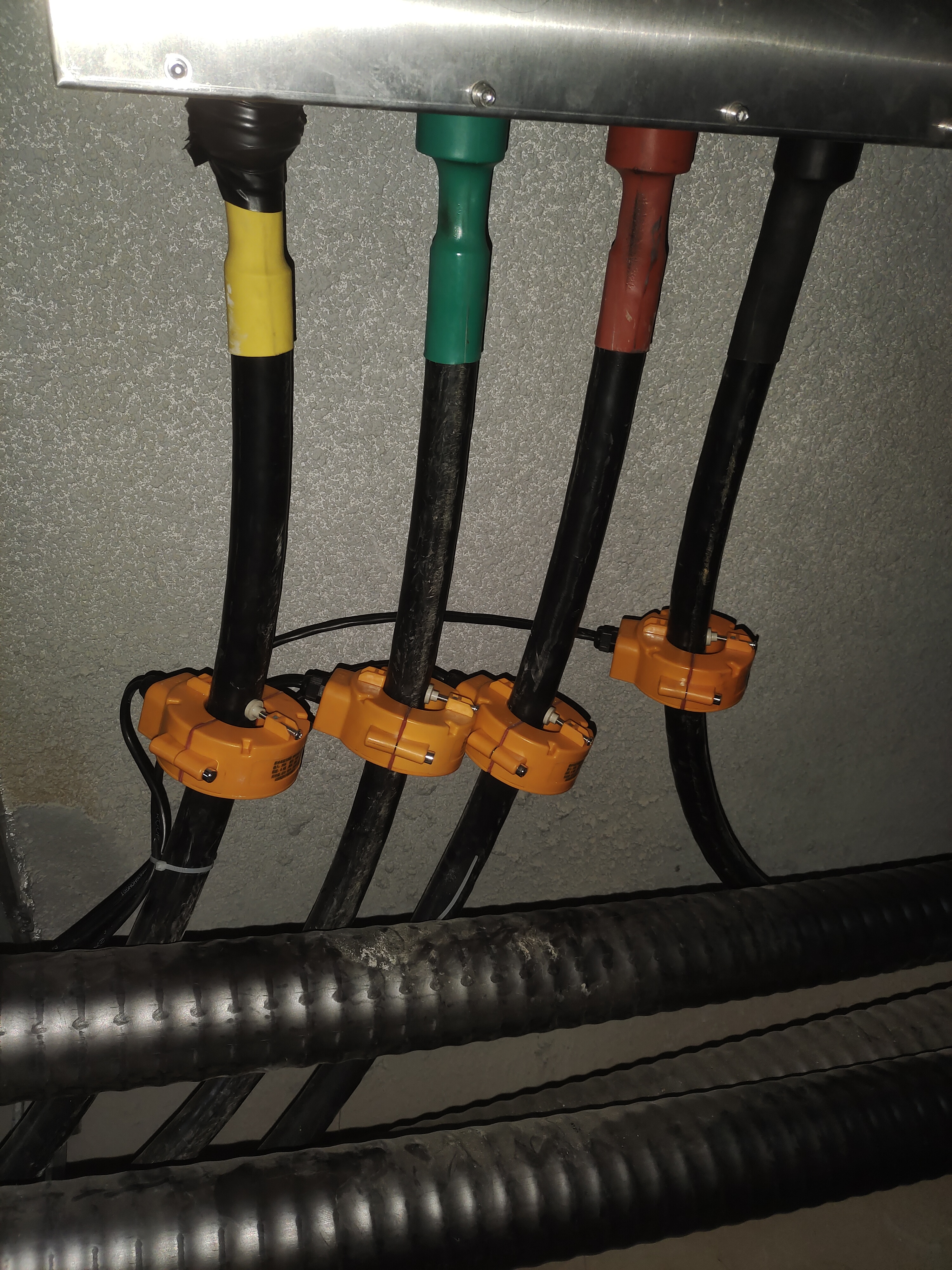 Outdoor waterproof split-core current transformer installed for utility monitoring