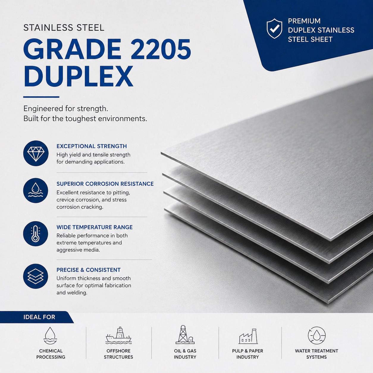 2205 duplex stainless steel plate sample