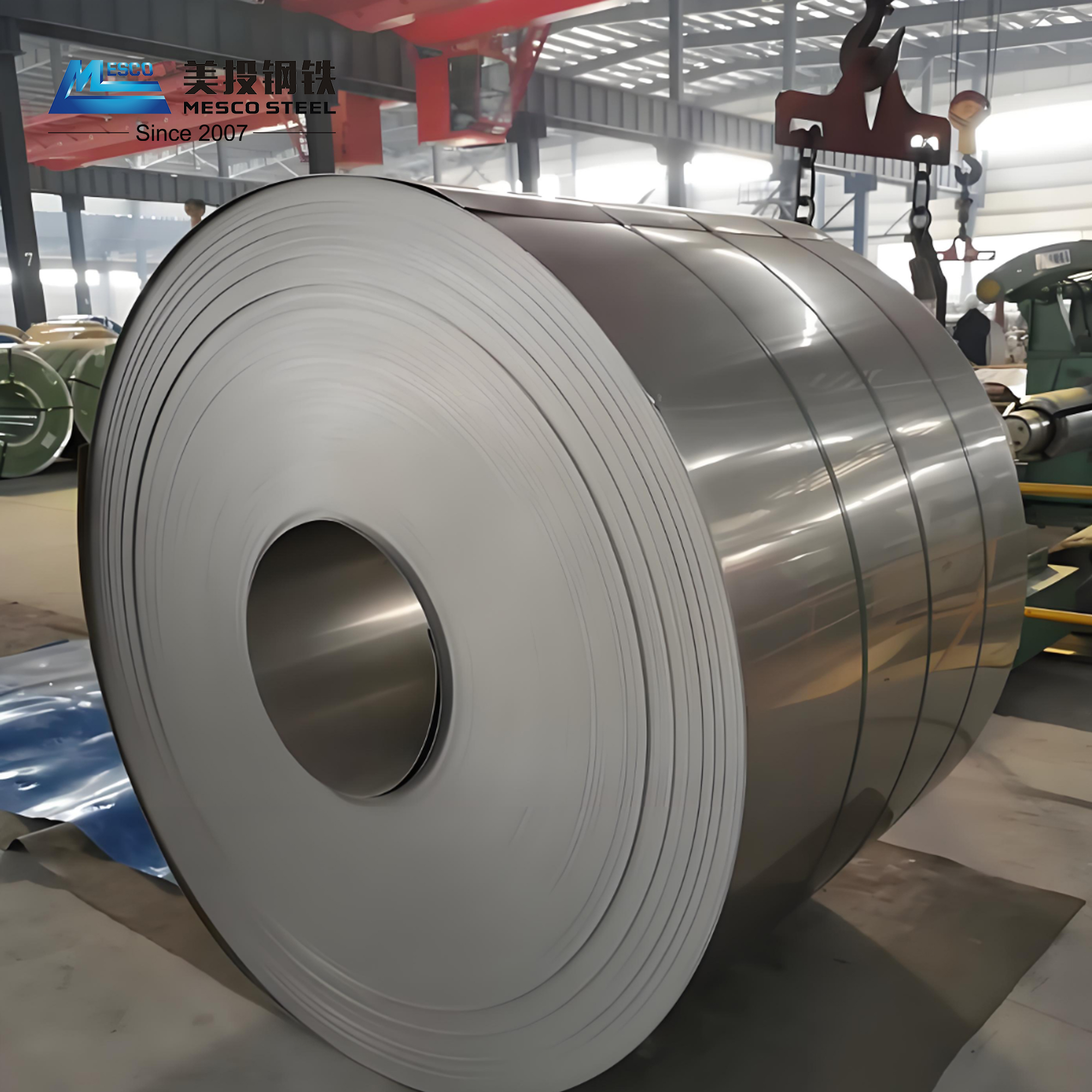 Rolled stainless steel and carbon steel composite coil
