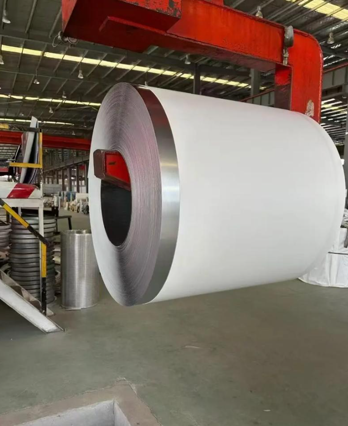 Stack of laminated steel sheets with wood grain pattern