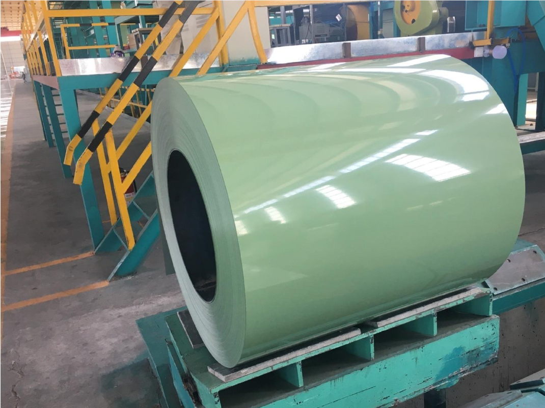 Wood grain finish on PVC laminated steel sheet