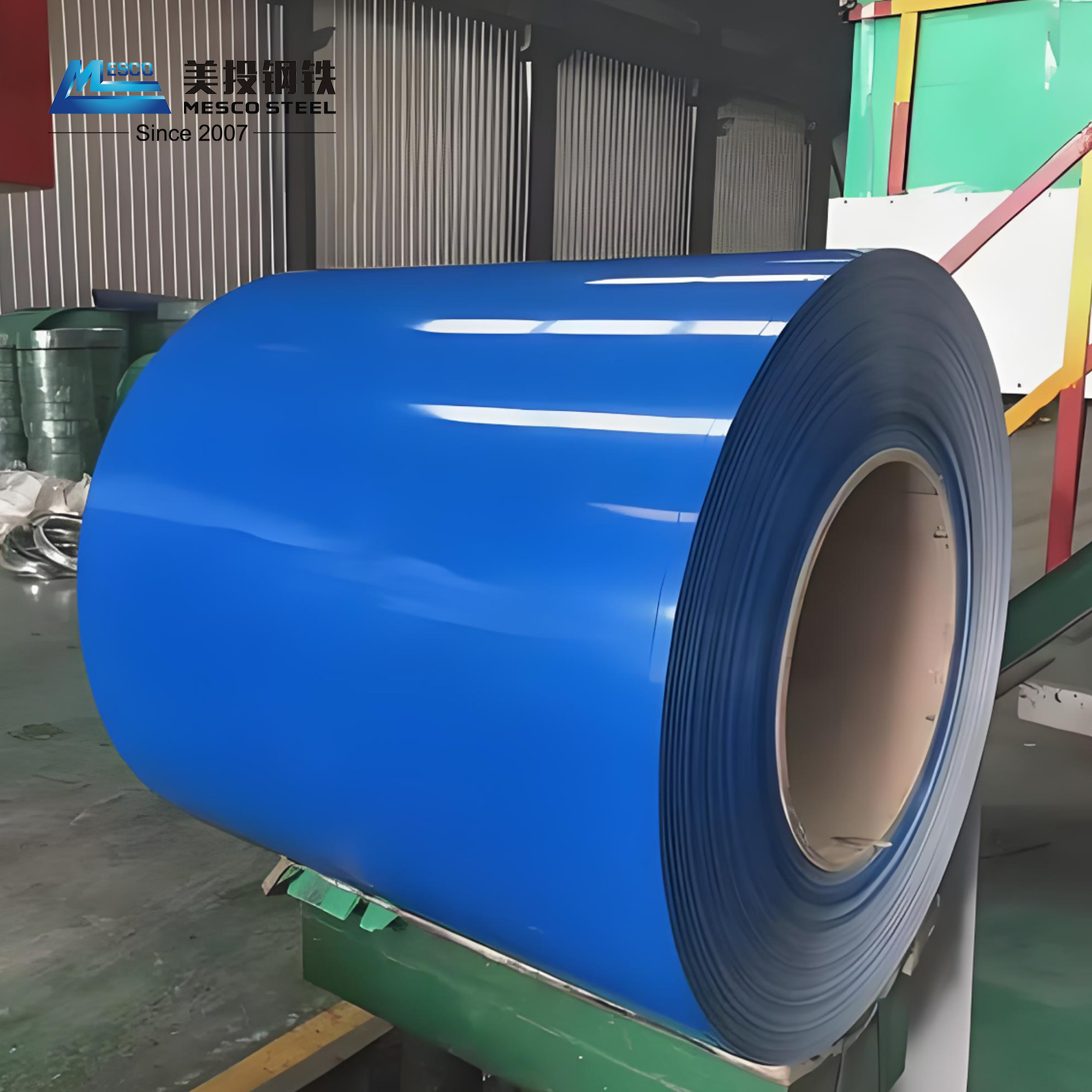 PPGI steel coil stacked for export