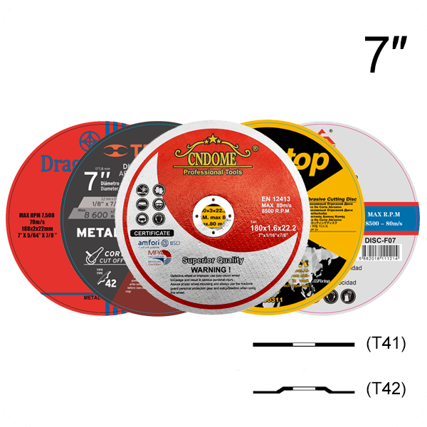 7 inch cutting disc side view