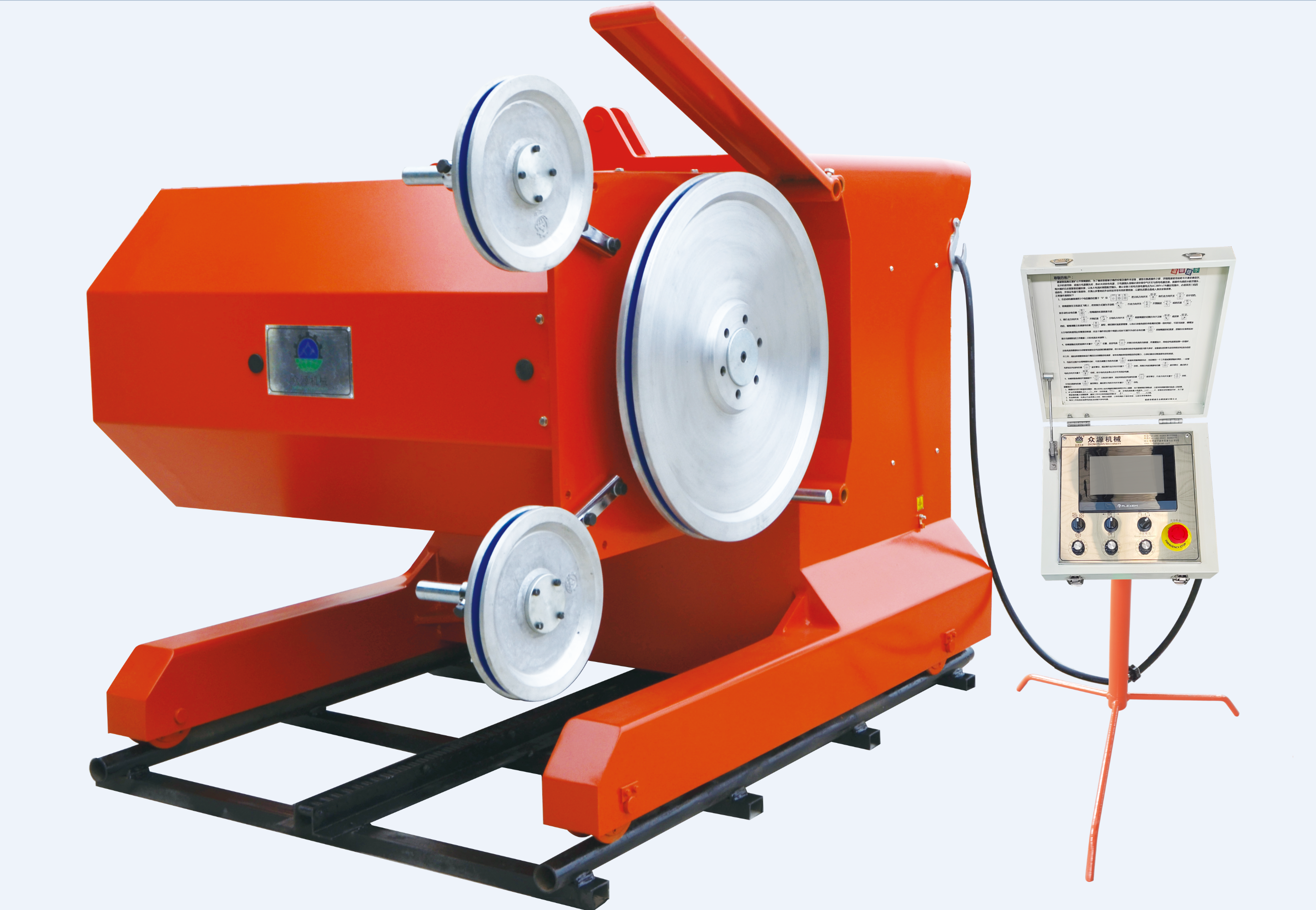 Wire saw machine deployed in a stone quarry application