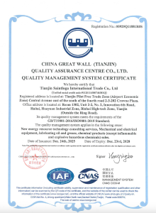 QUALITY MANAGEMENT SYSTEM CERTIFICATE