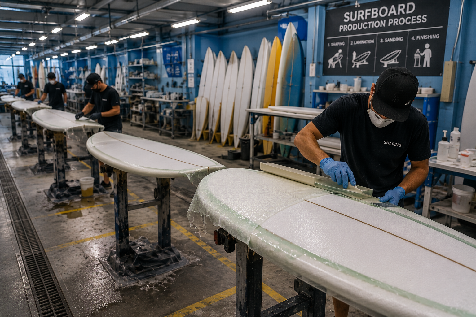 Lightweight fiberglass fabric combined with PET and PMI foam cores for sports and leisure composite applications