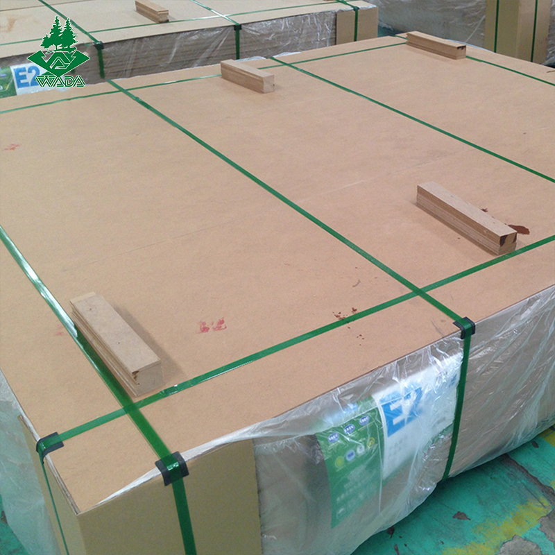 MDF boards packed for export, a downstream product of integrated woodworking machinery