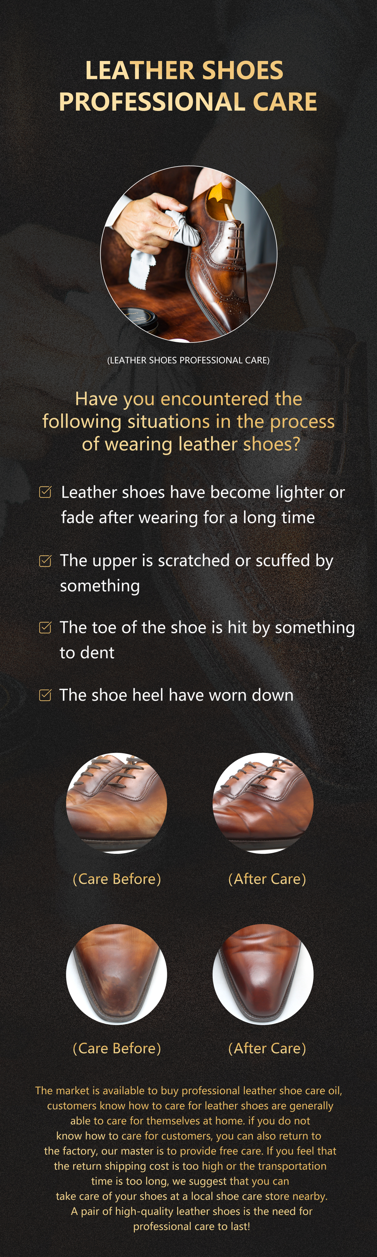 Leather shoe care tips for patina finishes