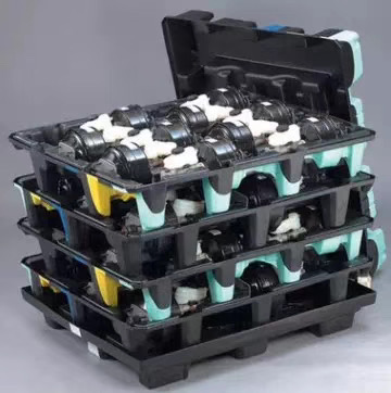 Booster vacuum-formed inner lining tray for gearbox storage