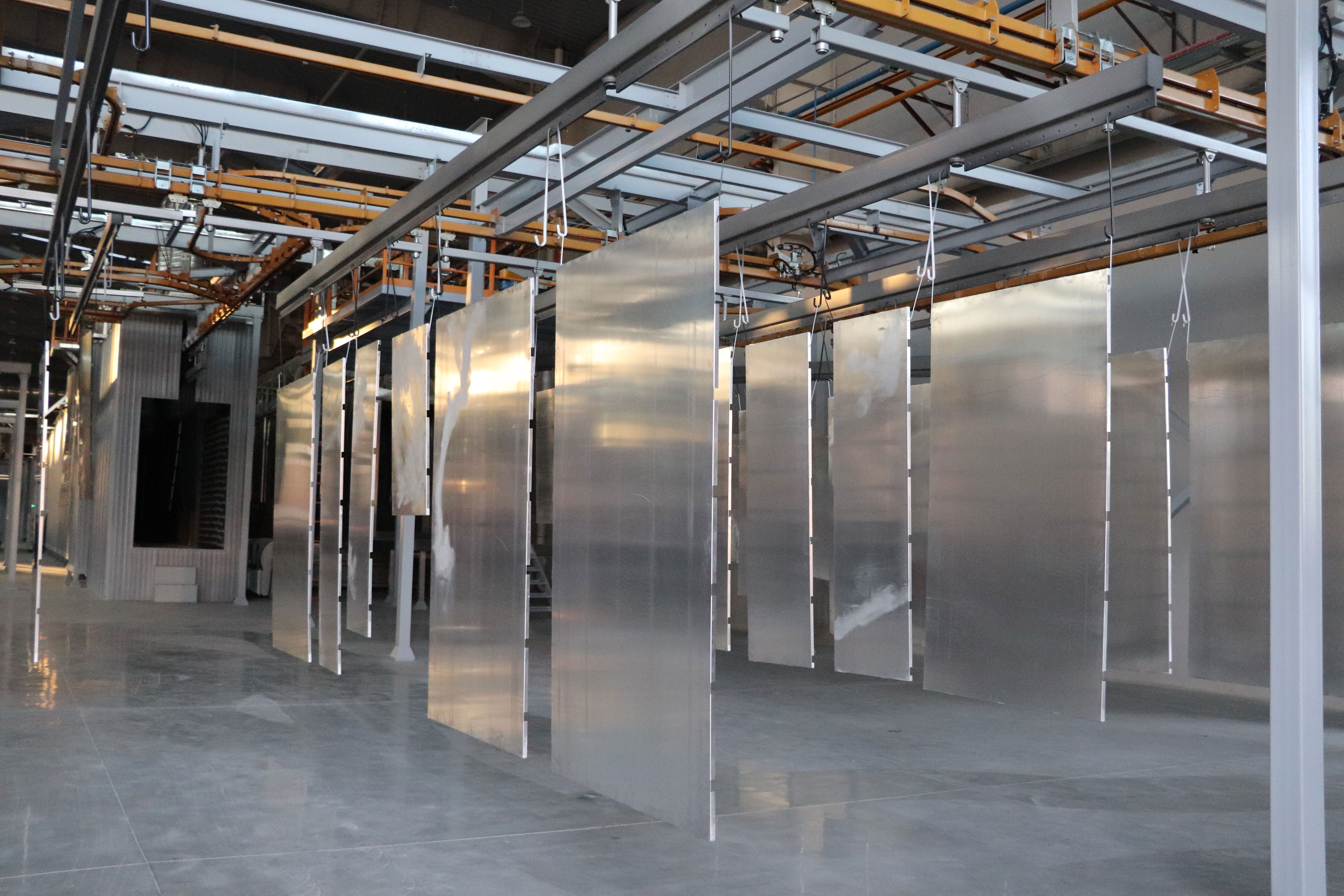 Automated aluminum panel coating line overview