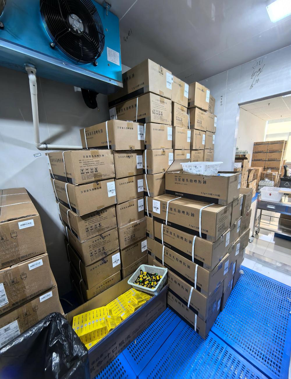 Pharmaceutical cartons prepared for bundling, where clear and printable strapping supports traceability
