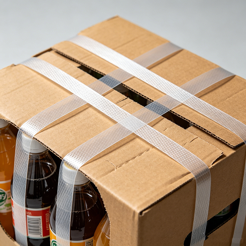 PP strapping for food and beverage carton bundling in a daily-use packaging application