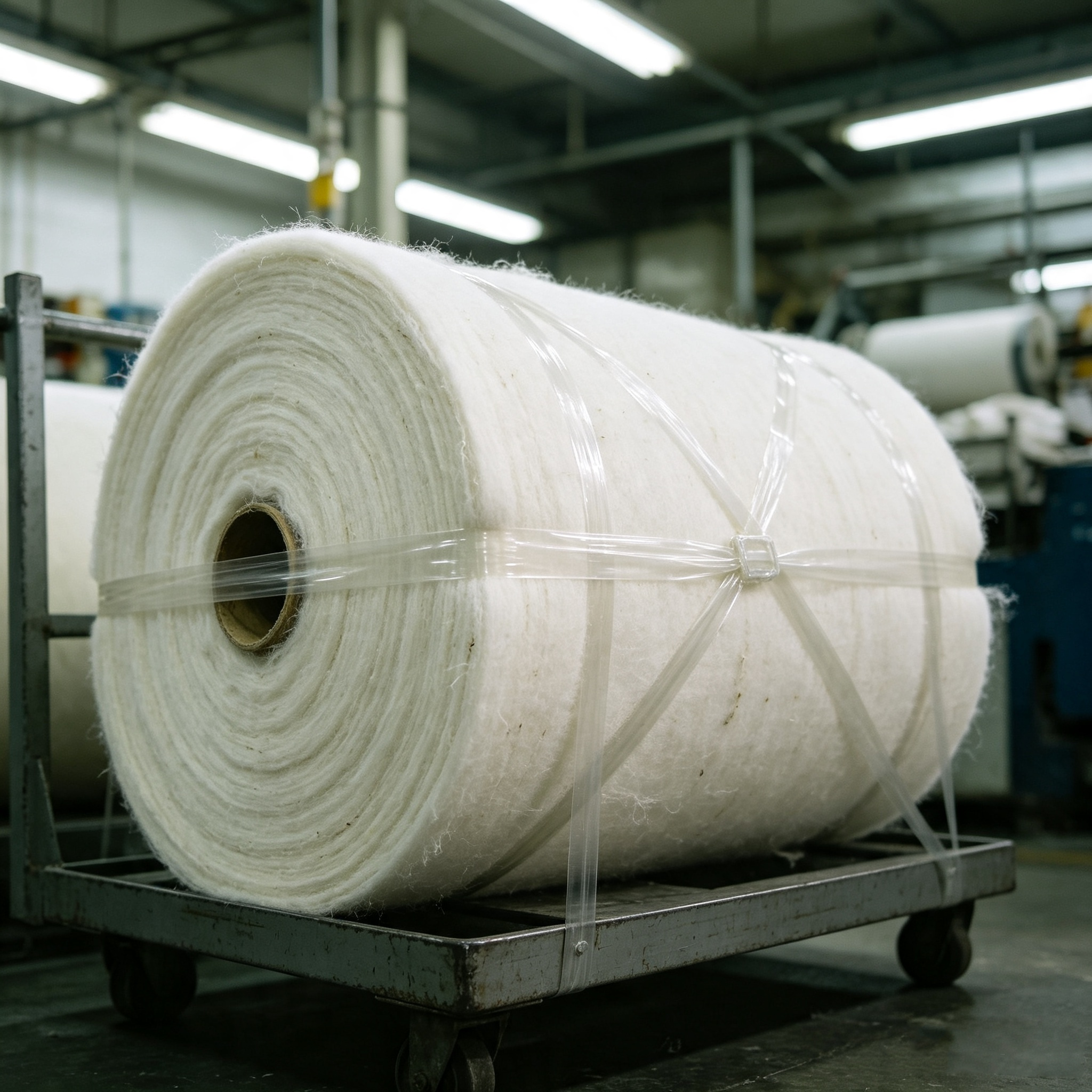 Chemical fiber bale strapping with cut PET strap