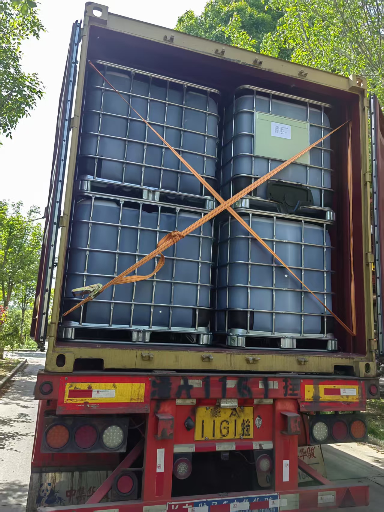 Polyester polyol packing stage before export shipment