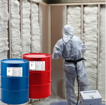 Spraying foam application for cold storage and construction insulation using polyester polyol