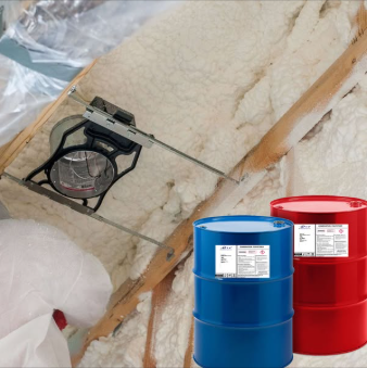 Polyester polyol spraying foam application