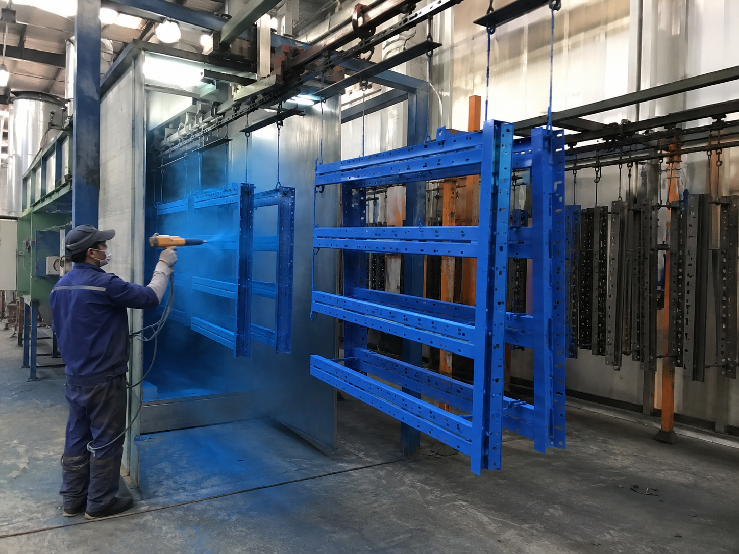 industrial shelving powder coating application
