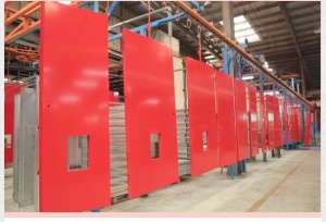 Powder coated electric panels in industrial setting