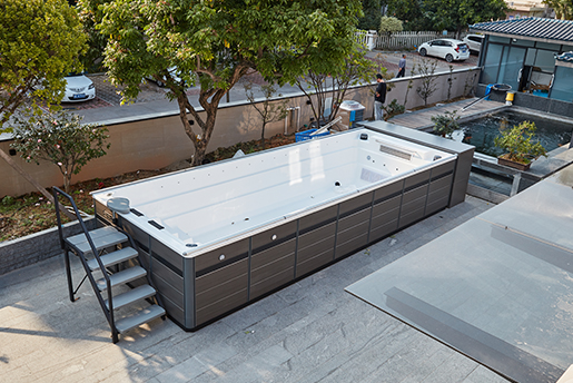 Victoria Star luxury hot tub installed in a modern villa outdoor setting