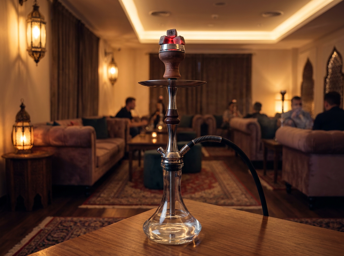 Hookah & Shisha Lounge Application Hookah charcoal application in a premium shisha lounge