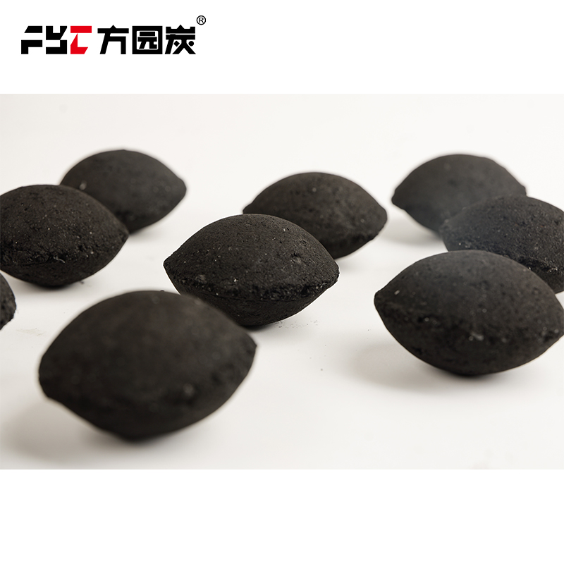 Spherical charcoal form within the FYC TC-02 barbecue charcoal range