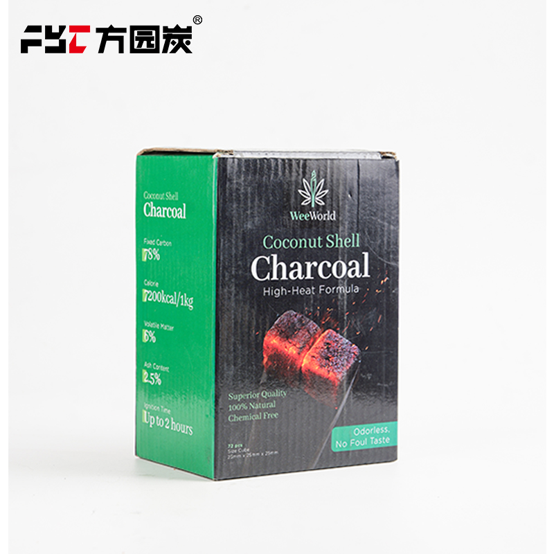FYC hookah charcoal briquettes available for sample requests and bulk orders