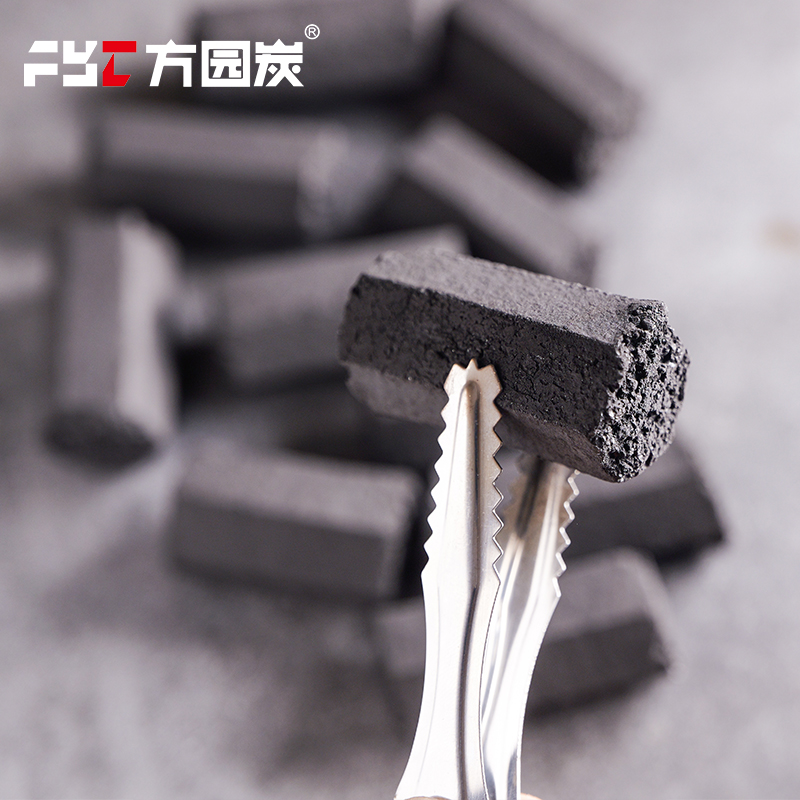Hexagonal coconut shell hookah charcoal in the FYC TC-01 product line