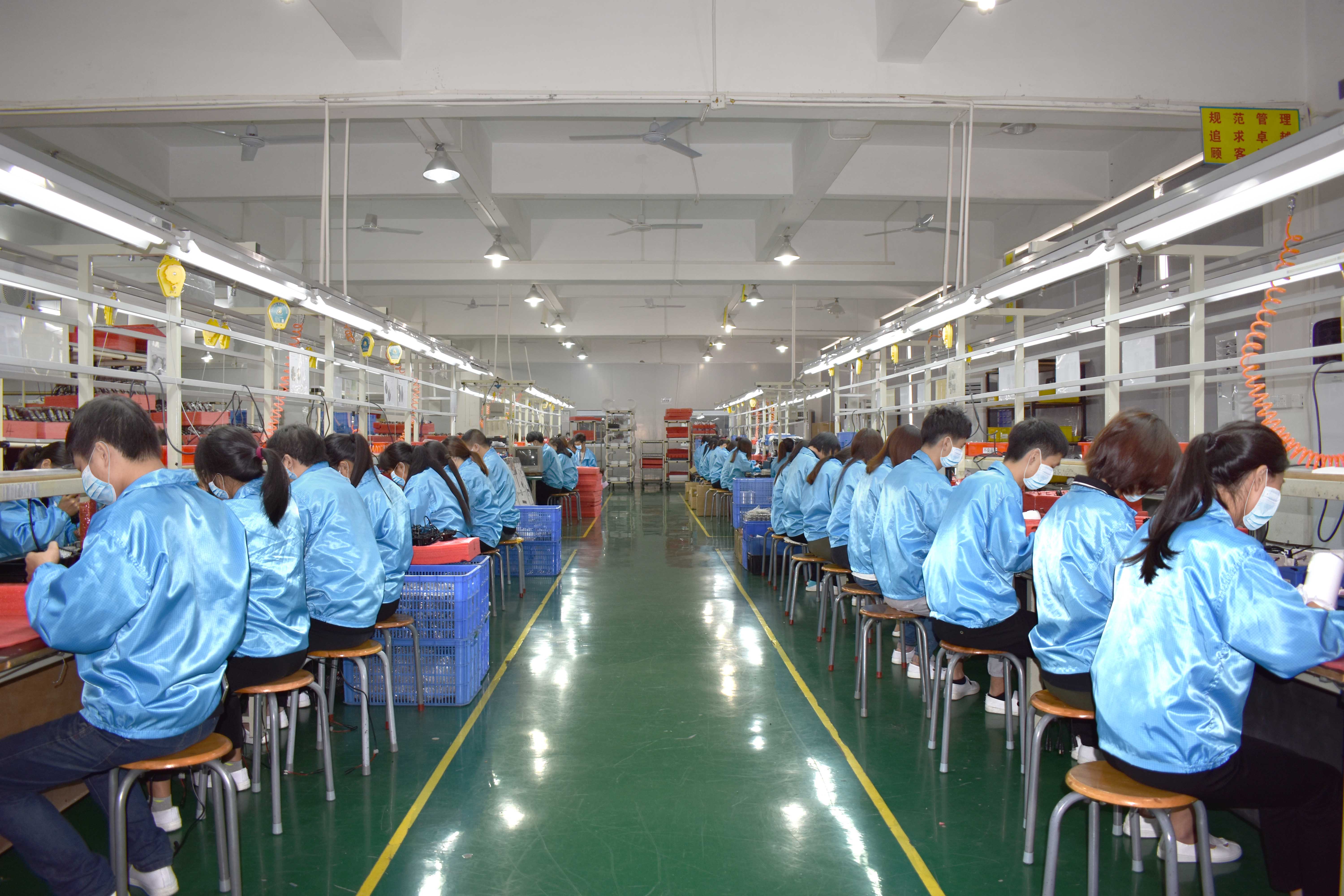 IRLAB production line in Shenzhen factory showing camera assembly area