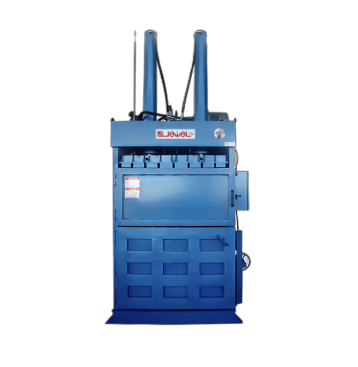 Vertical hydraulic baler JP-OT100 in a recycling facility