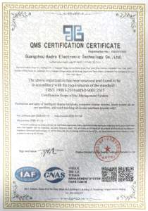 Quality Management System Certification (ISO9001)