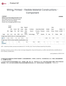 UL certificate for Flexible PCB