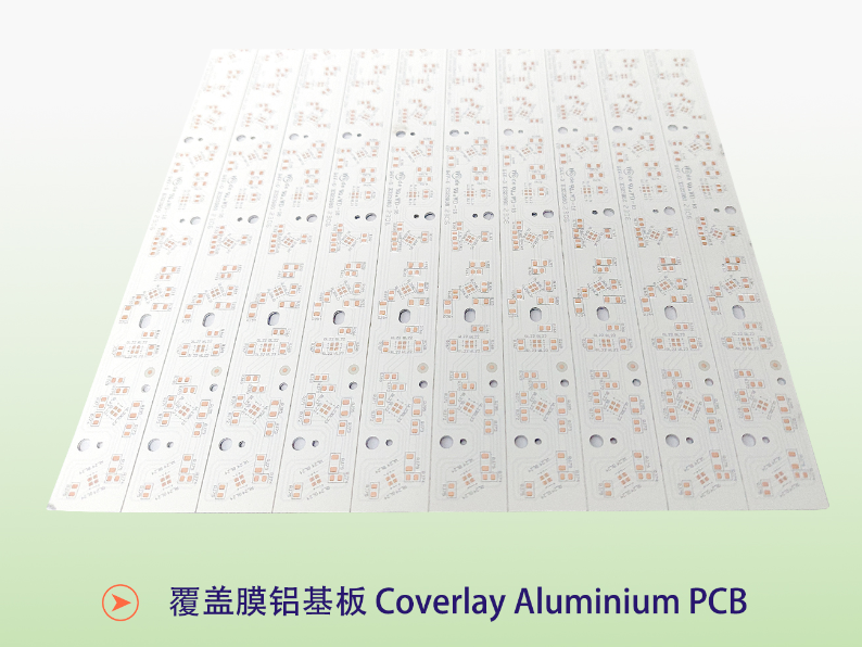 Coverlay Aluminium PCB with Al1060 substrate, single sided, white coverlay