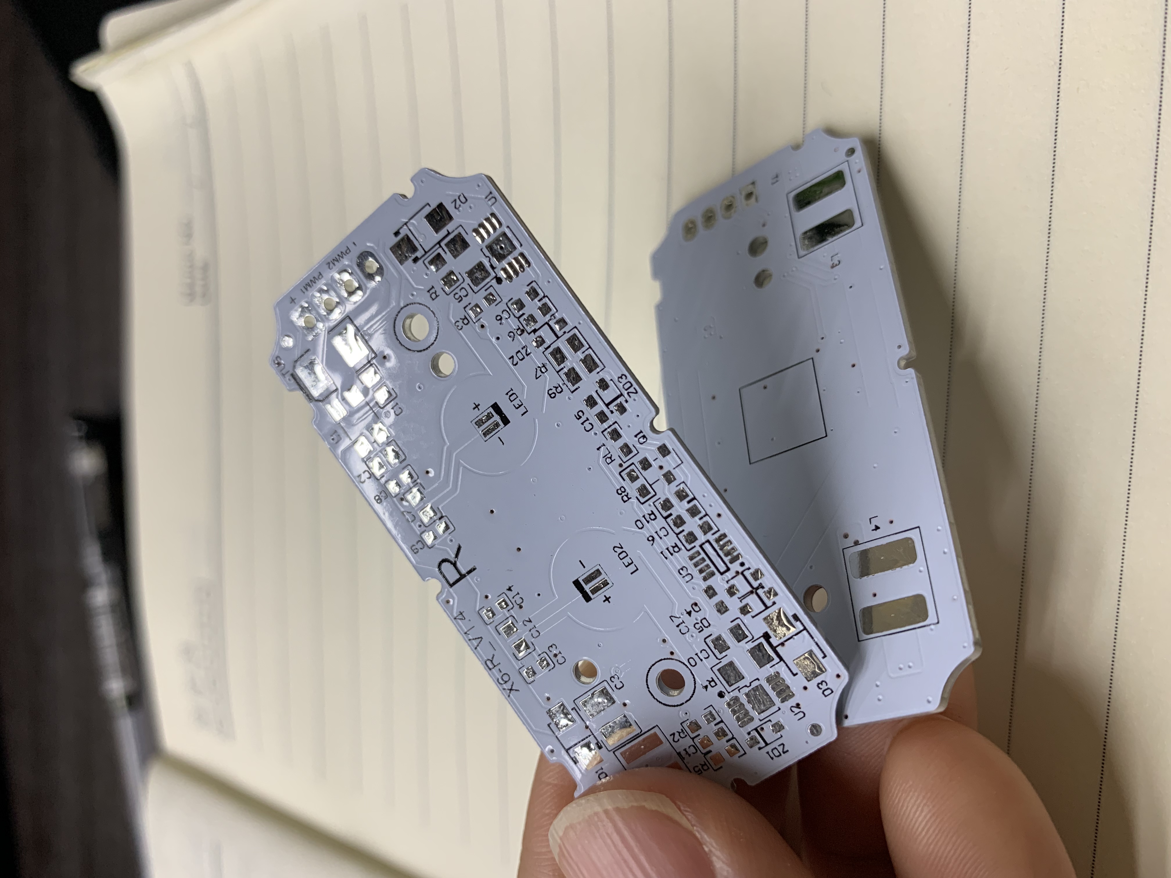 Double-sided aluminum-based MPCB close-up