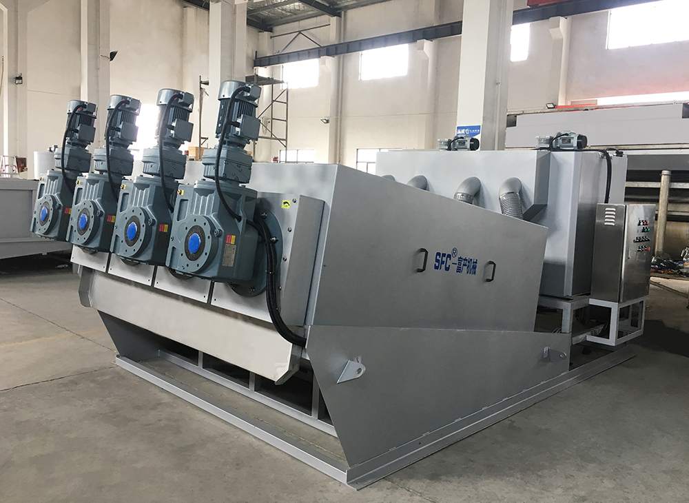 DL Series multi-disc screw press sludge dewatering machine with fixed rings moving rings and volute filter