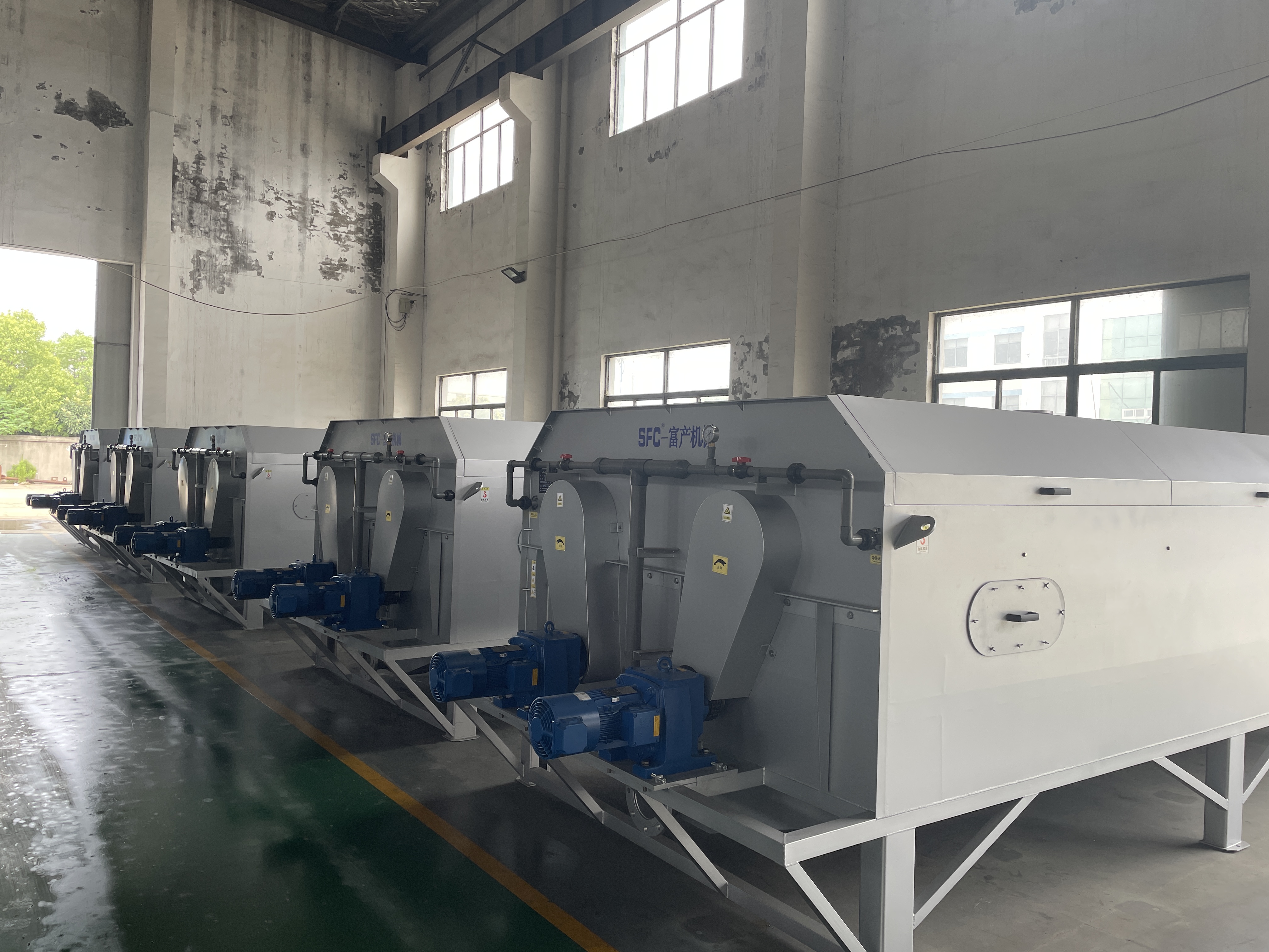 Rotary drum sludge thickener installed at a municipal WWTP in China