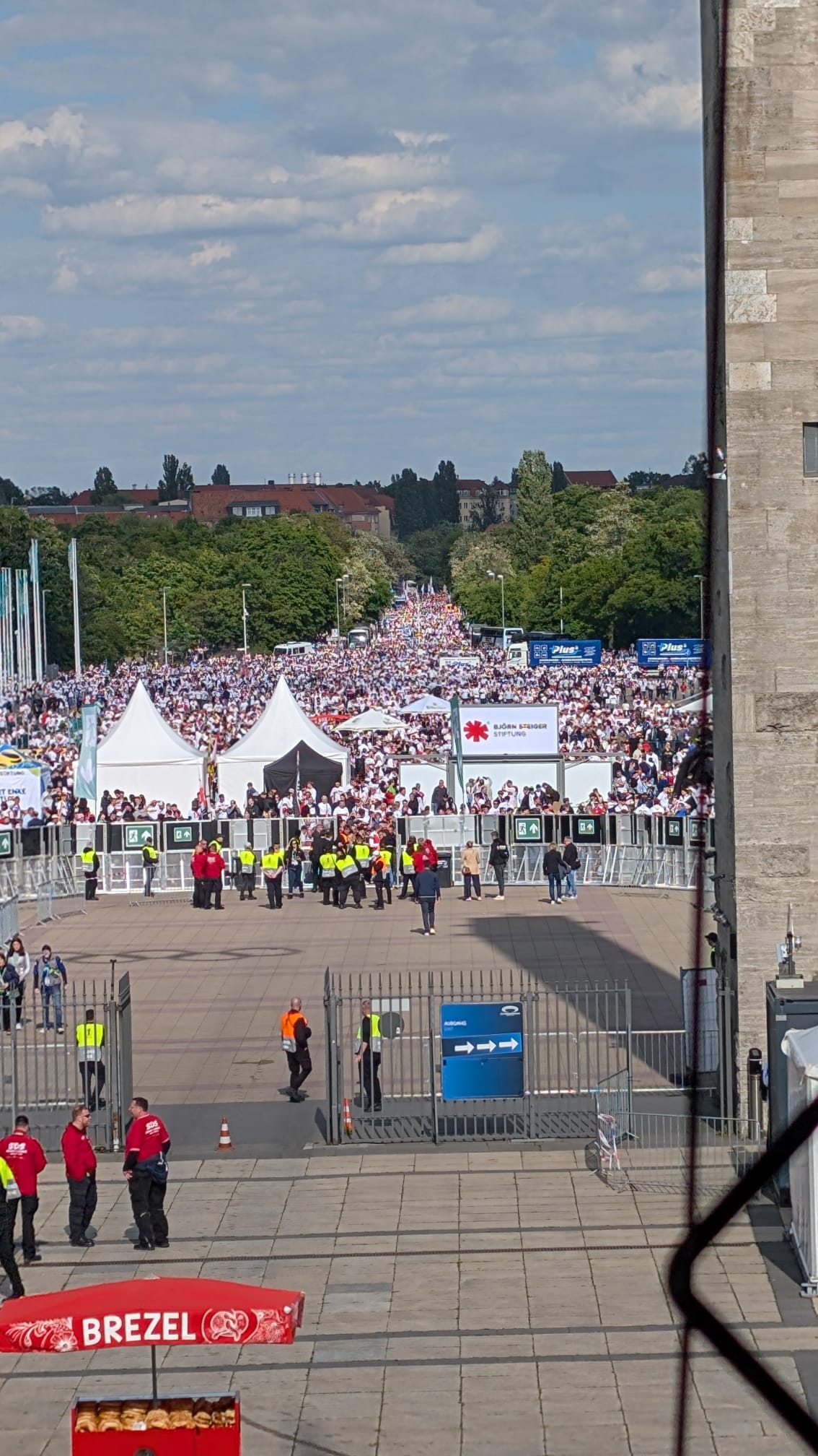 SoftPOS payment solution deployed at a German football event, staff using Telpo M8 for contactless transactions