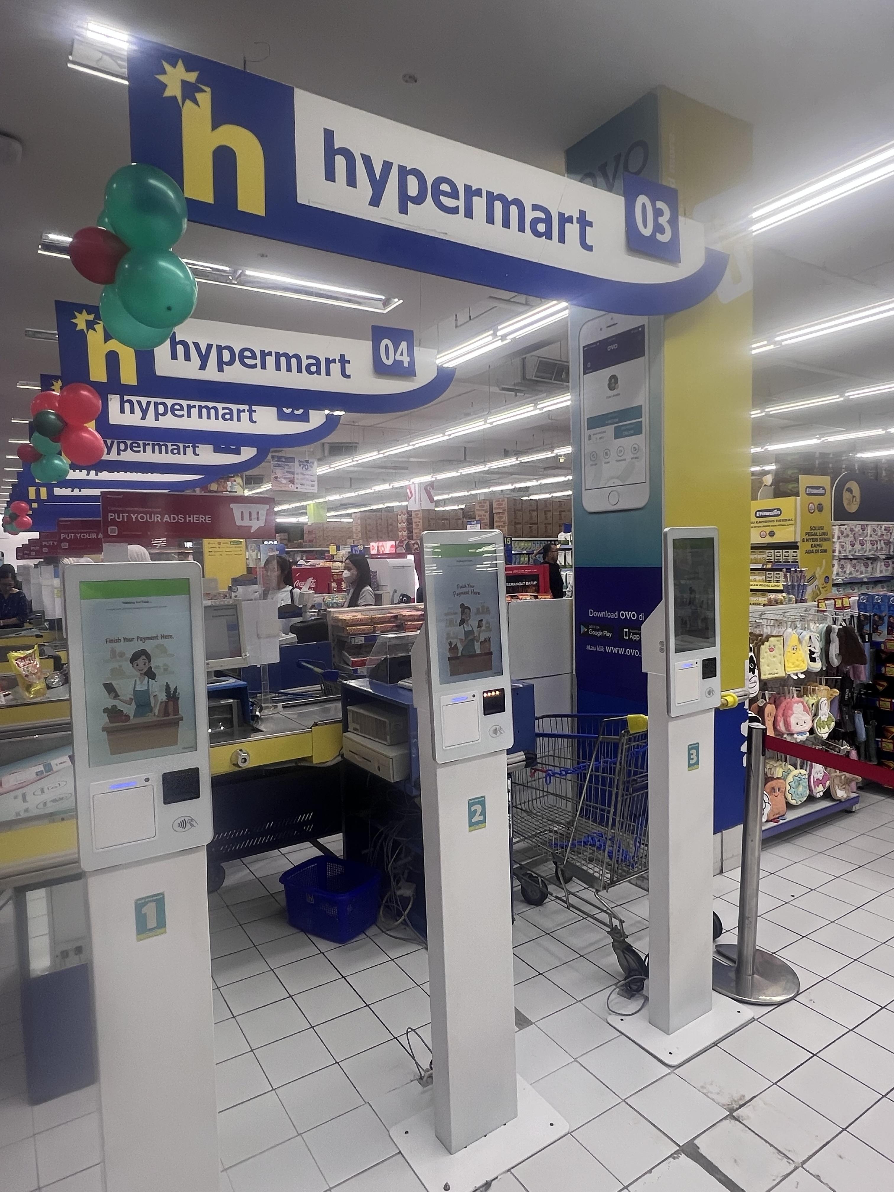 K10 self-service kiosk in Indonesia supermarket