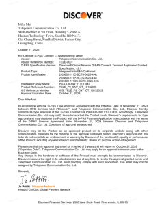 Discover D-PAS Connect Type Approval Letter